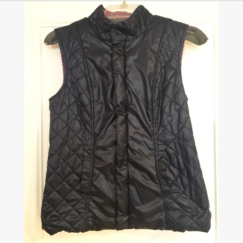 Lilly Pulitzer NAVY shine quilted puffer vest